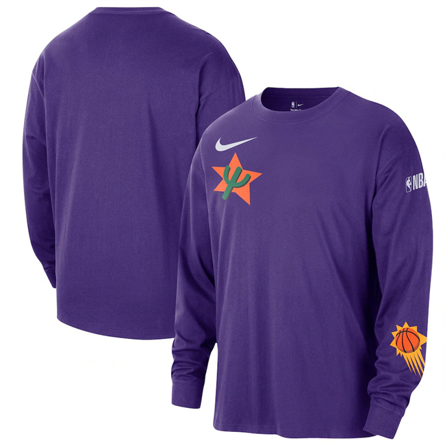 Men's Phoenix Suns Purple 2024/25 City Edition Courtside Max90 Heavyweight Long Sleeve T-Shirt